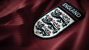 white, black, and red England patch, soccer, England, sports jerseys HD wallpaper