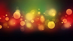 red, yellow, and green lens flare digital wallpaper