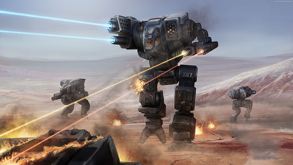 black army robots digital wallpaper HD wallpaper