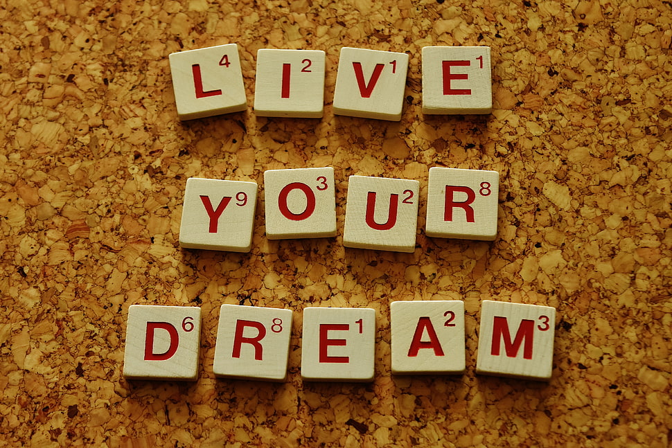 Live Your Dream scrabble pieces HD wallpaper