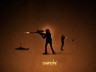 sniper illustration, simple background, Team Fortress 2, video games