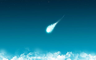 shooting star wallpaper, sky, comet