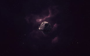 purple and black abstract graphic wallpaper, Star Wars, Death Star
