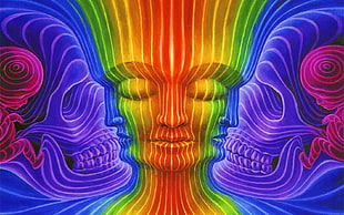 multicolored digital wallpaper, psychedelic, trippy HD wallpaper