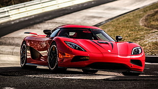 red sports car, car, Koenigsegg, Agera R