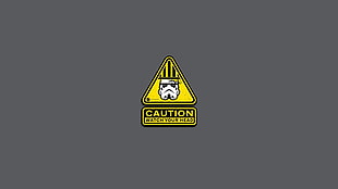 Caution logo, Star Wars, minimalism, humor, sign
