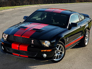black and red Shelby Cobra coupe, car, Ford, Ford Mustang, Shelby HD wallpaper