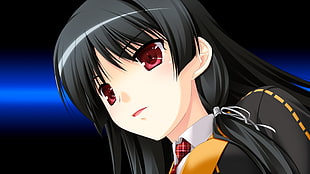 black haired female character illustration