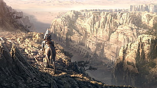 brown cliffs, video games, Assassin's Creed, concept art, Altaïr Ibn-La'Ahad