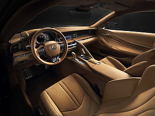 brown Lexus car interior HD wallpaper