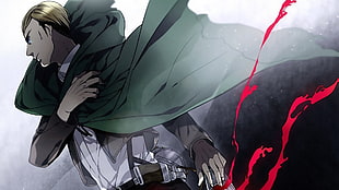 male anime character illustration, Shingeki no Kyojin, anime, Erwin Smith HD wallpaper