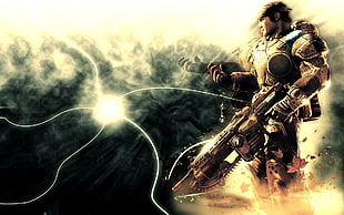 Gears of War character illustration HD wallpaper