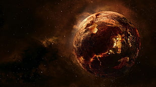 planet Earth illustration, planet, StarCraft, NewFolsom, space art