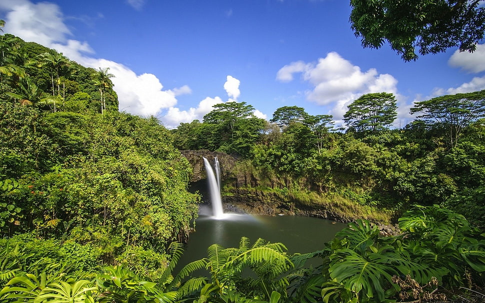 waterfalls during daytime HD wallpaper