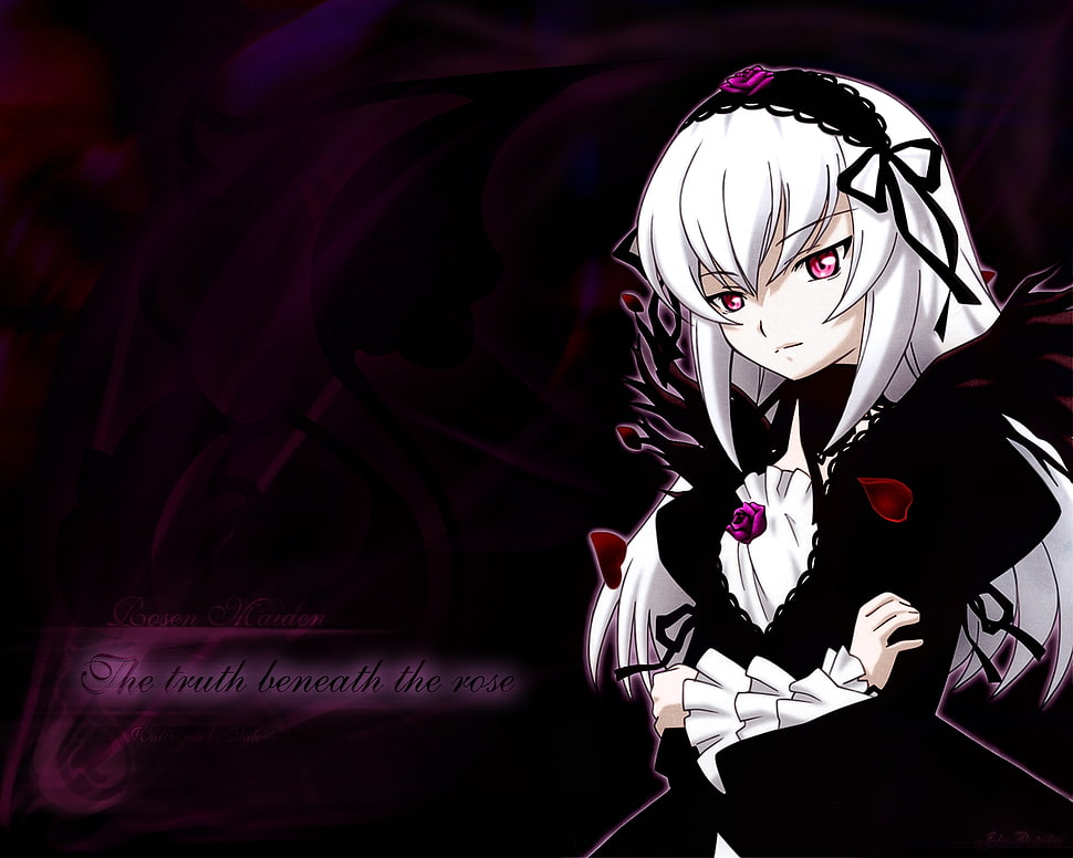 white haired anime character HD wallpaper