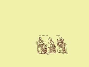 two man sitting on chair wallpaper, minimalism, text