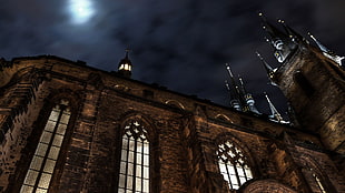 glass window, church, night, architecture, Gothic HD wallpaper