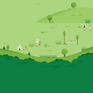 green grass field illustration