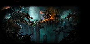 dragon digital wallpaper, dragon, fantasy art, artwork