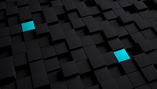 green and black cube illustration