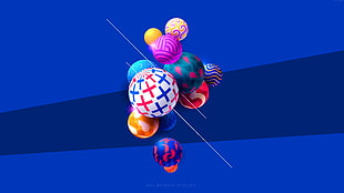 multicolored balls wallpaper, abstract, balls, colorful