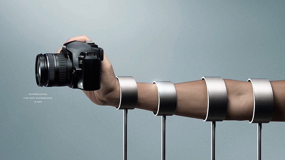 black DSLR camera, artwork, camera, commercial HD wallpaper