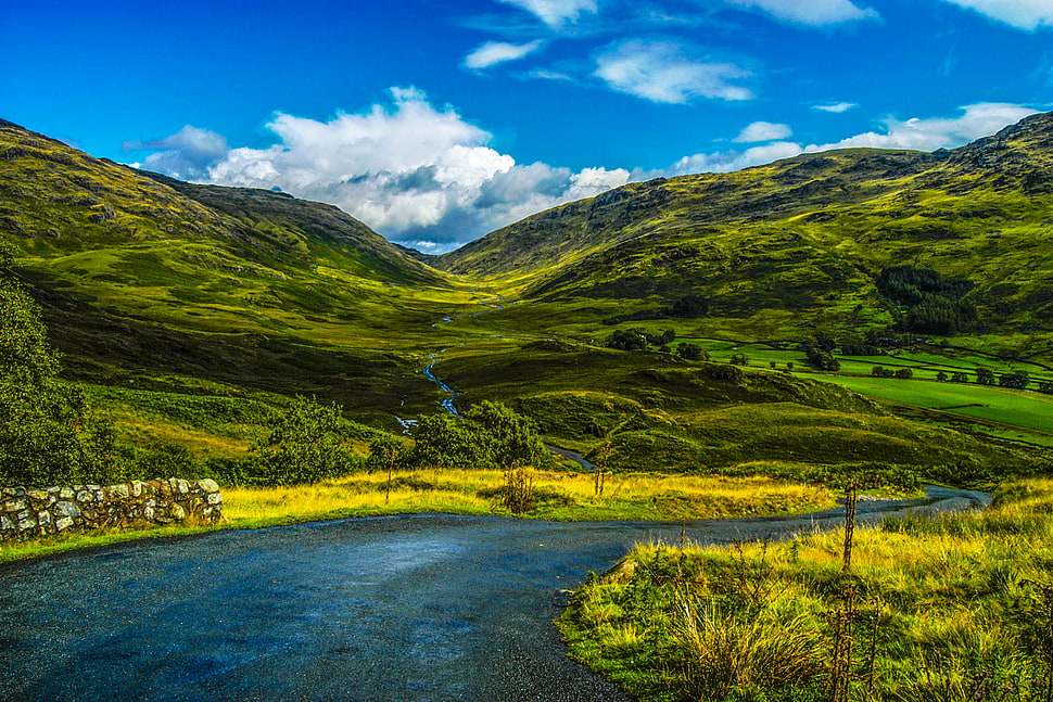 road, landscape, nature, sky HD wallpaper