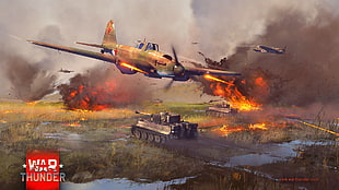War Thunder game poster, War Thunder, Gaijin Entertainment, airplane, Tiger I HD wallpaper