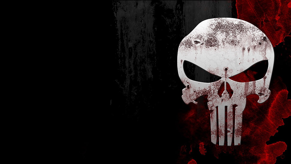 illustration of white skull HD wallpaper