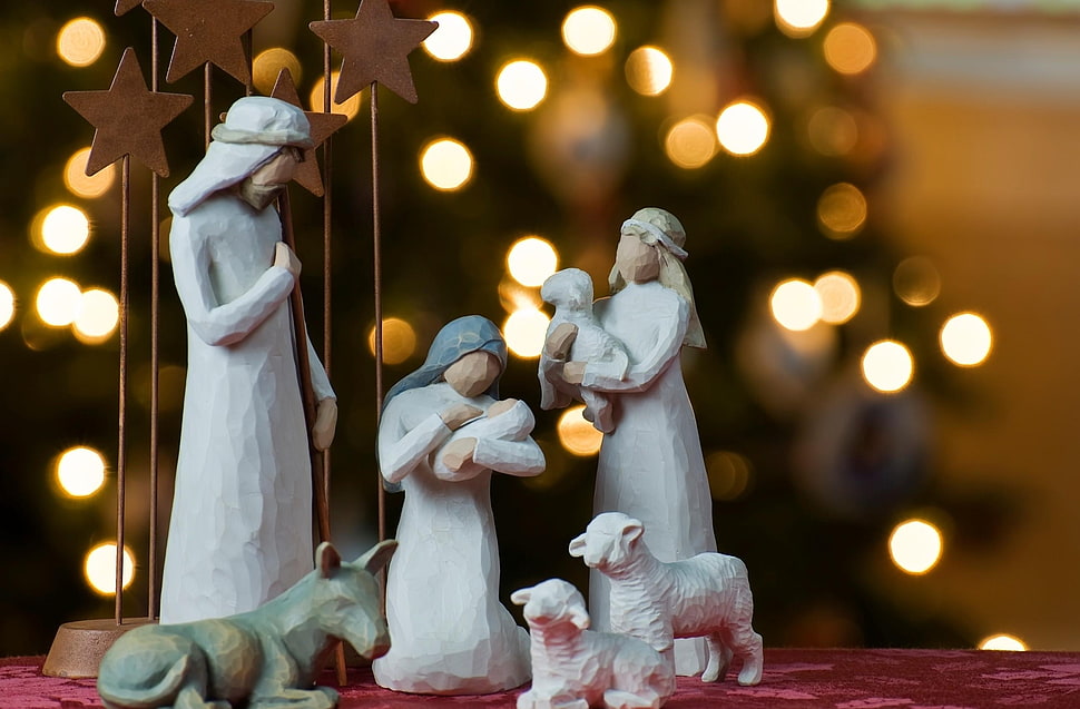 the Nativity of Jesus Wellotree figurine set HD wallpaper