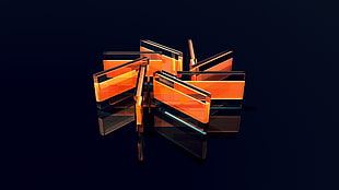 eight rectangular orange cases