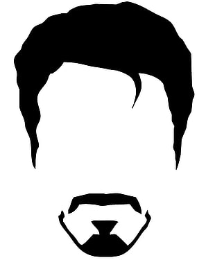 man's black hair and mustache sketch artwork, Iron Man, Tony Stark, vector