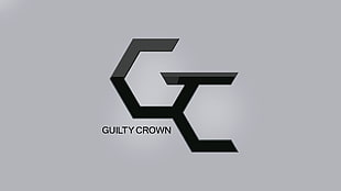 black Guilty Crown logo, Guilty Crown, typography, minimalism, simple background