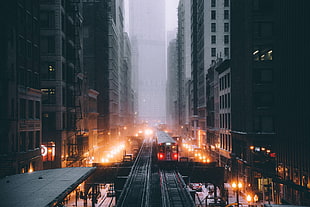 Chicago, railway, snow, train