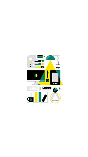 gray iMac monitor illustration, minimalism, artwork, technology