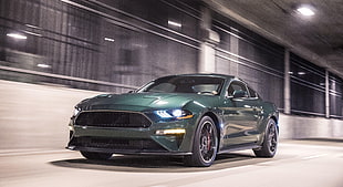 green coupe, Ford Mustang Bullitt, 2018 Cars, 5k
