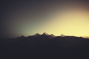 silhouette of mountain range HD wallpaper