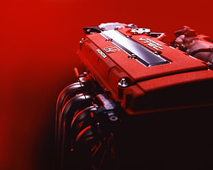 red and gray Honda vehicle engine, Honda, Japanese cars, JDM, type r
