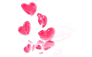 red heart glass figure in white background HD wallpaper