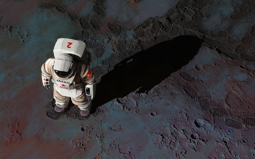white helmet, artwork, digital art, science fiction, space HD wallpaper