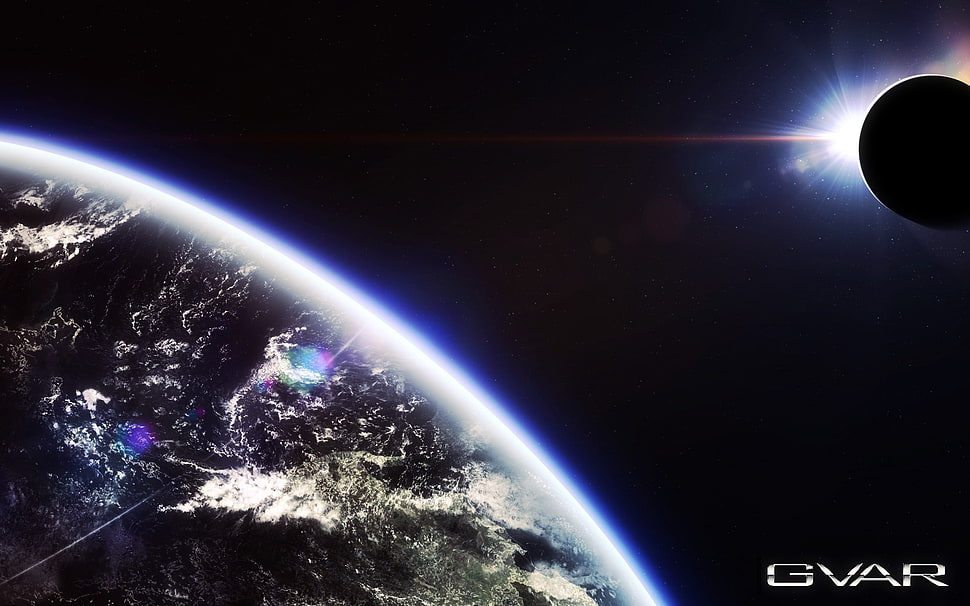 earth illustration, render, space, planet, galaxy HD wallpaper