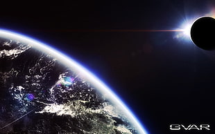 earth illustration, render, space, planet, galaxy HD wallpaper