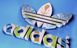 assorted color Adidas logo emblem
