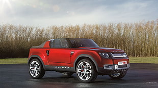red convertible, Land Rover DC100, concept cars, red cars