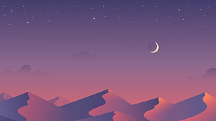 desert landscape during night digital wallpaper