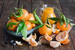 orange fruit and juice, nature