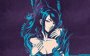 black long-haired anime illustration HD wallpaper