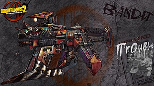 Borderlands 2 illustration, video games, gun, Borderlands 2 HD wallpaper