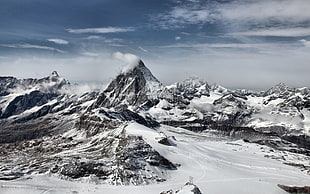 ice covered mountain scenery