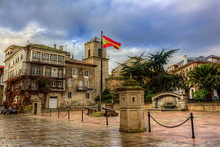 Hdr,  Square in la coruna,  Spain HD wallpaper